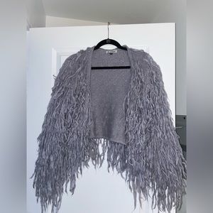 La Bamba Gray/Periwinkle Shag Cardigan